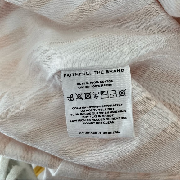 FAITHFUL THE BRAND | Gia Midi Dress | Yellow and White Stripe | Size 2 / XS - Picture 8 of 8